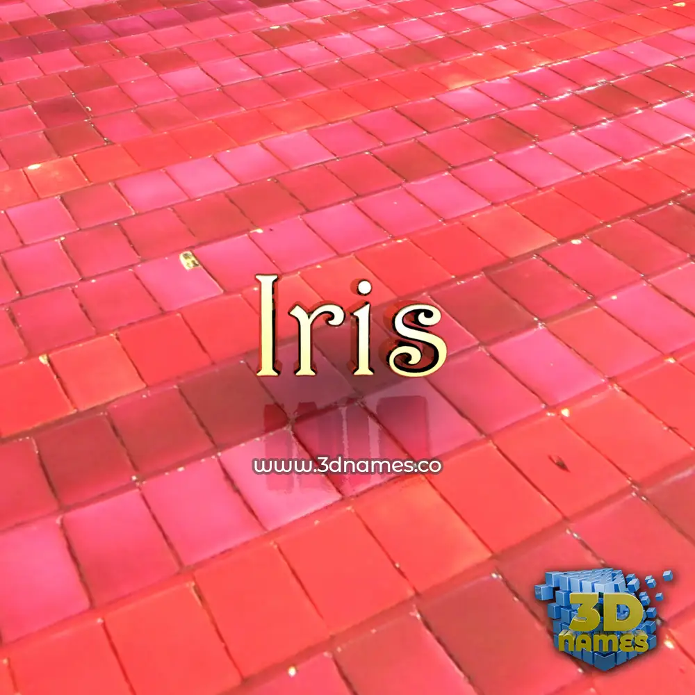 iris in Red Tiles style - 3D name wallpaper