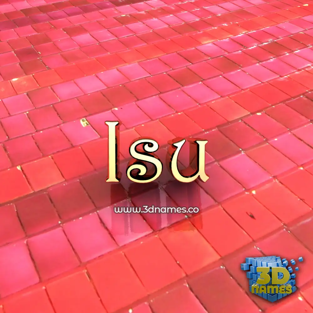 isu in Red Tiles style - 3D name wallpaper