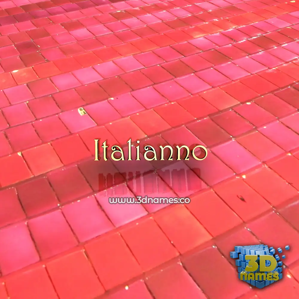 italianno in Red Tiles style - 3D name wallpaper