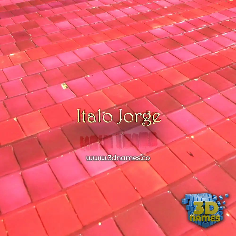 italo jorge in Red Tiles style - 3D name wallpaper