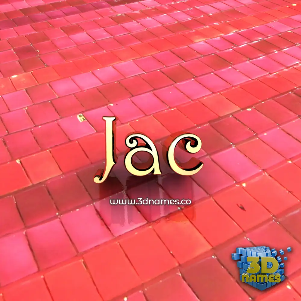 jac in Red Tiles style - 3D name wallpaper