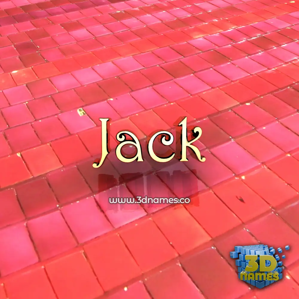 jack in Red Tiles style - 3D name wallpaper