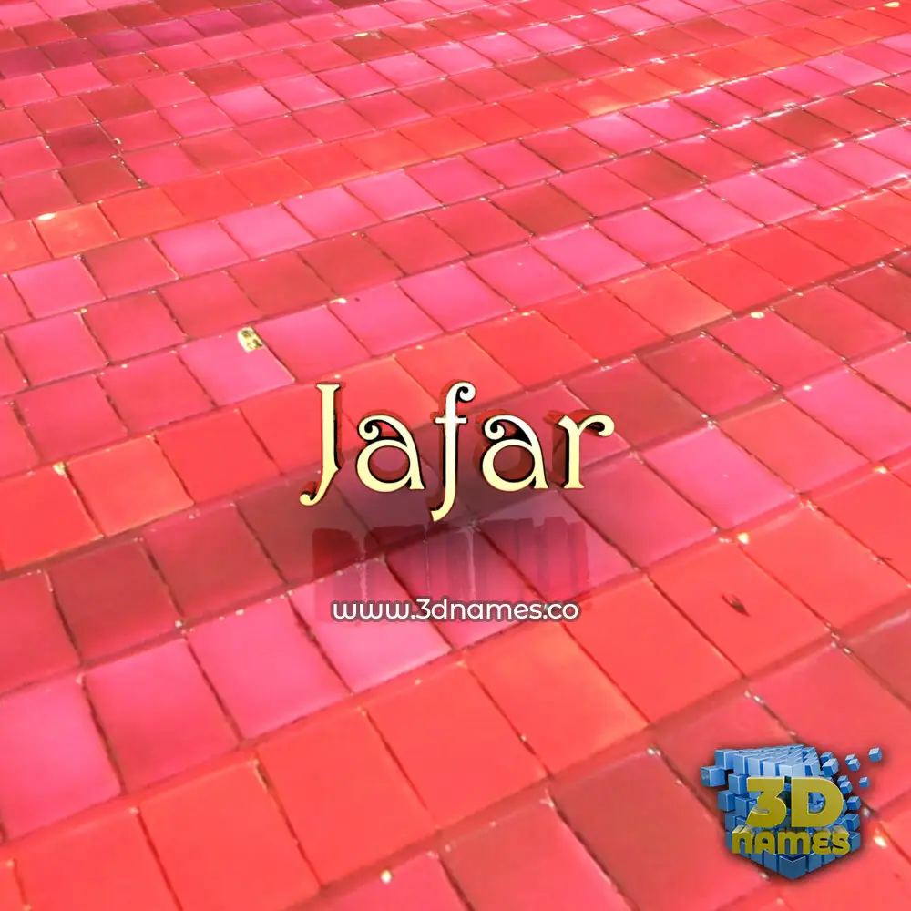 jafar in Red Tiles style - 3D name wallpaper