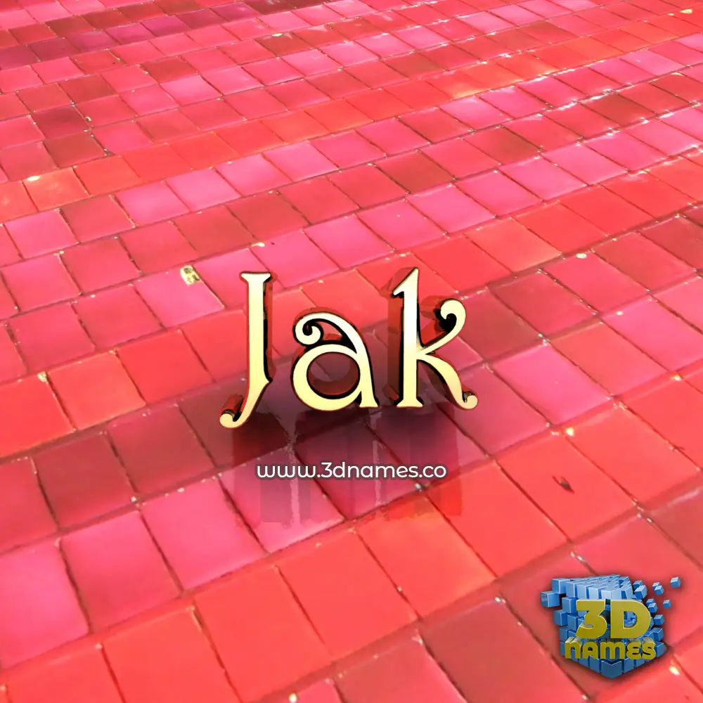 jak in Red Tiles style - 3D name wallpaper