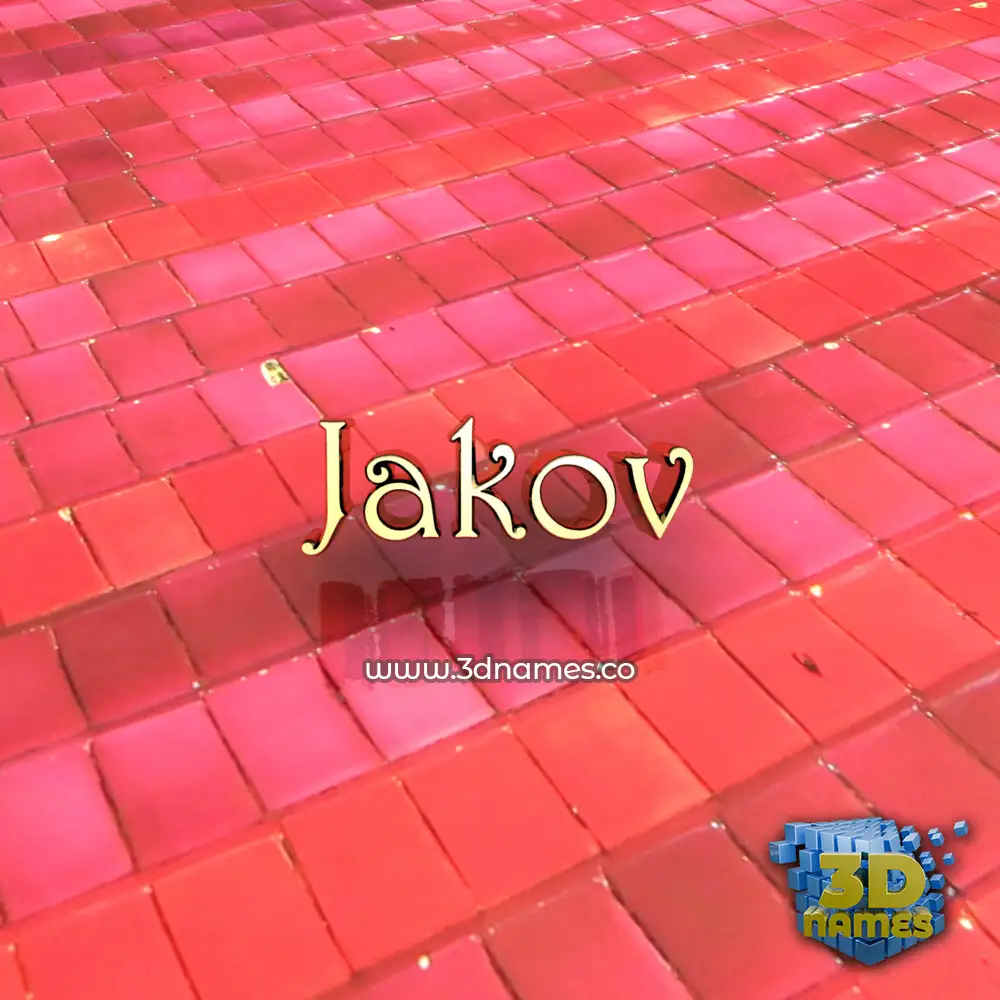 jakov in Red Tiles style - 3D name wallpaper