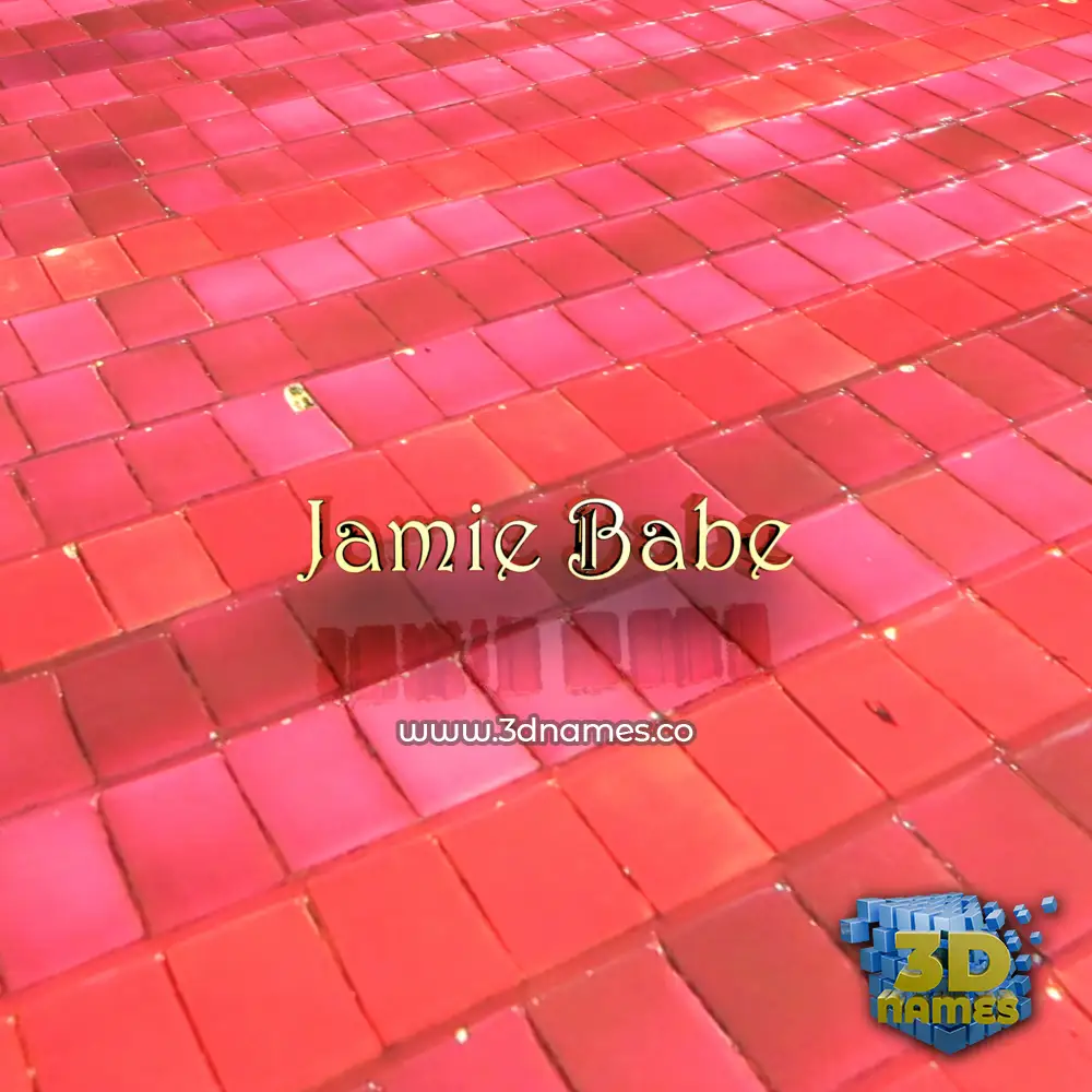 jamie babe in Red Tiles style - 3D name wallpaper