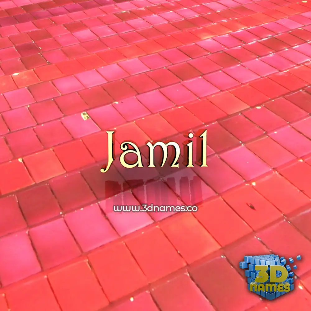 jamil in Red Tiles style - 3D name wallpaper