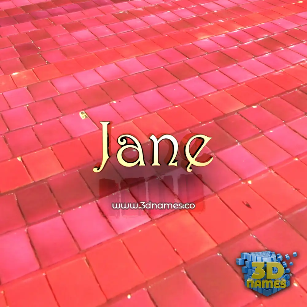 jane in Red Tiles style - 3D name wallpaper