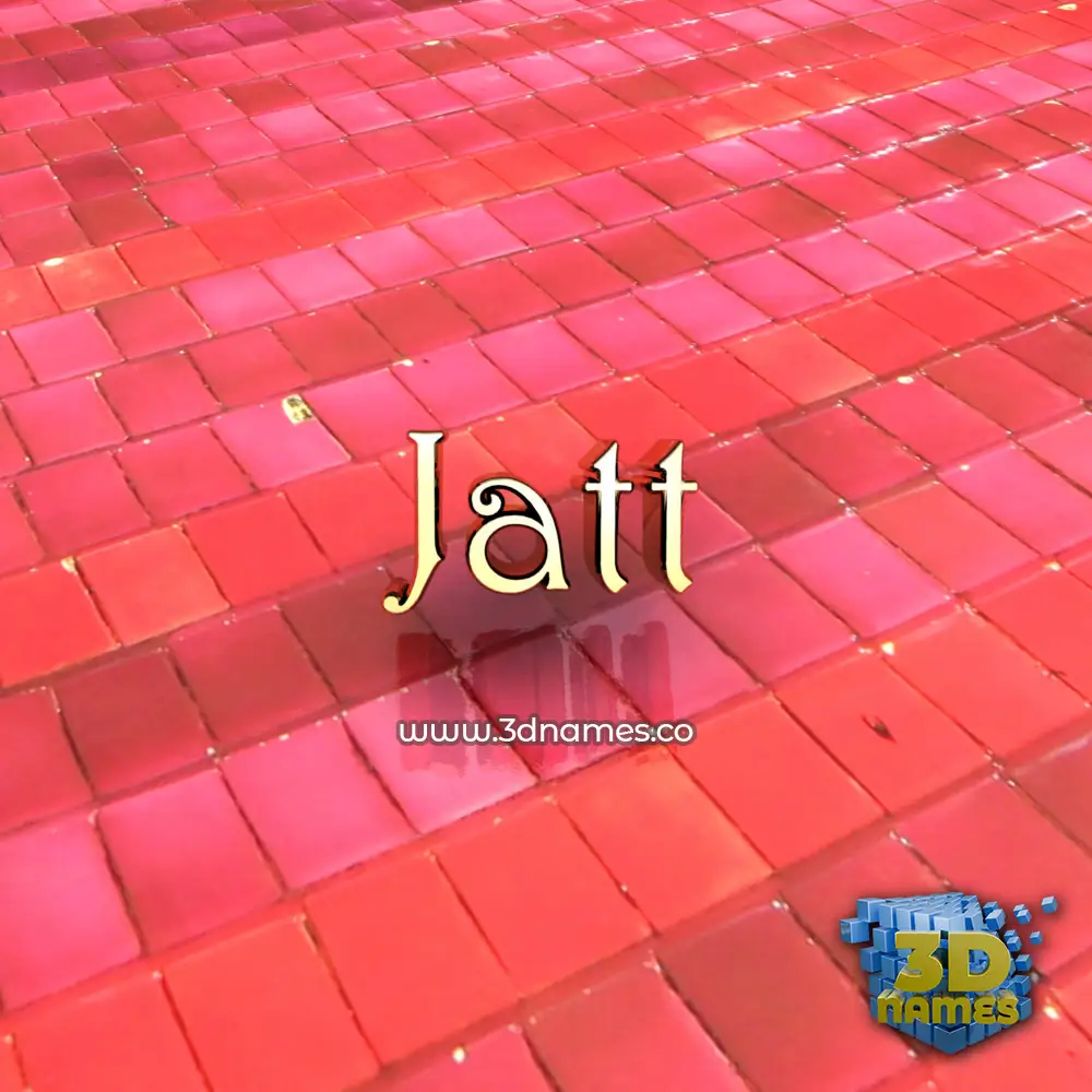 jatt in Red Tiles style - 3D name wallpaper