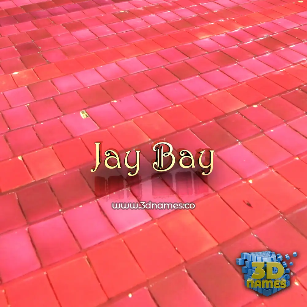 jay bay in Red Tiles style - 3D name wallpaper