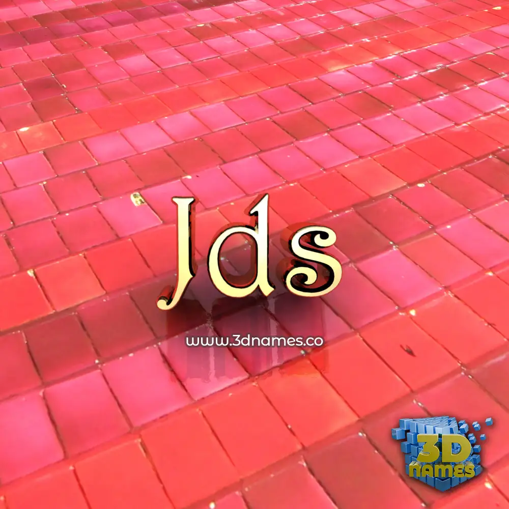 jds in Red Tiles style - 3D name wallpaper