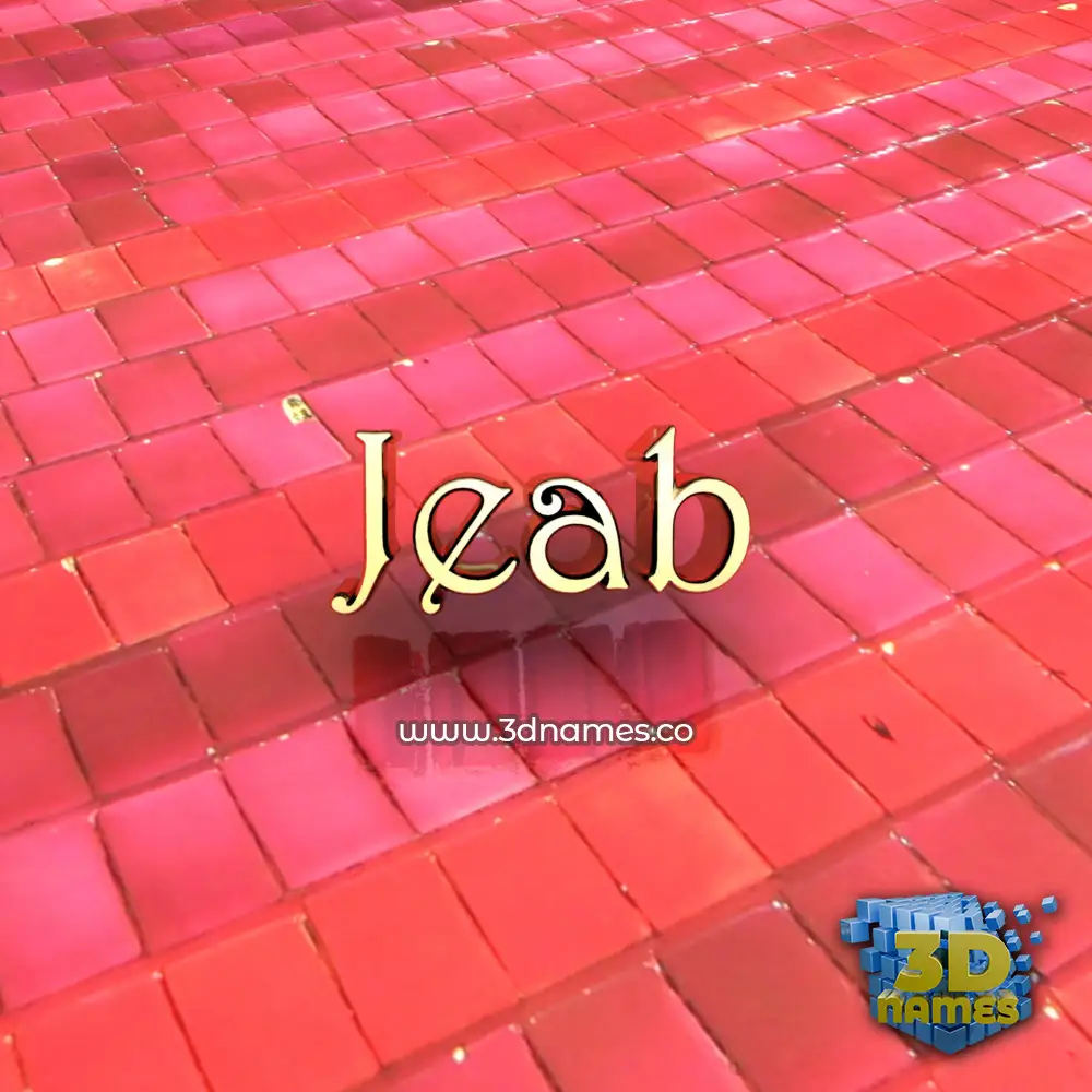 jeab in Red Tiles style - 3D name wallpaper
