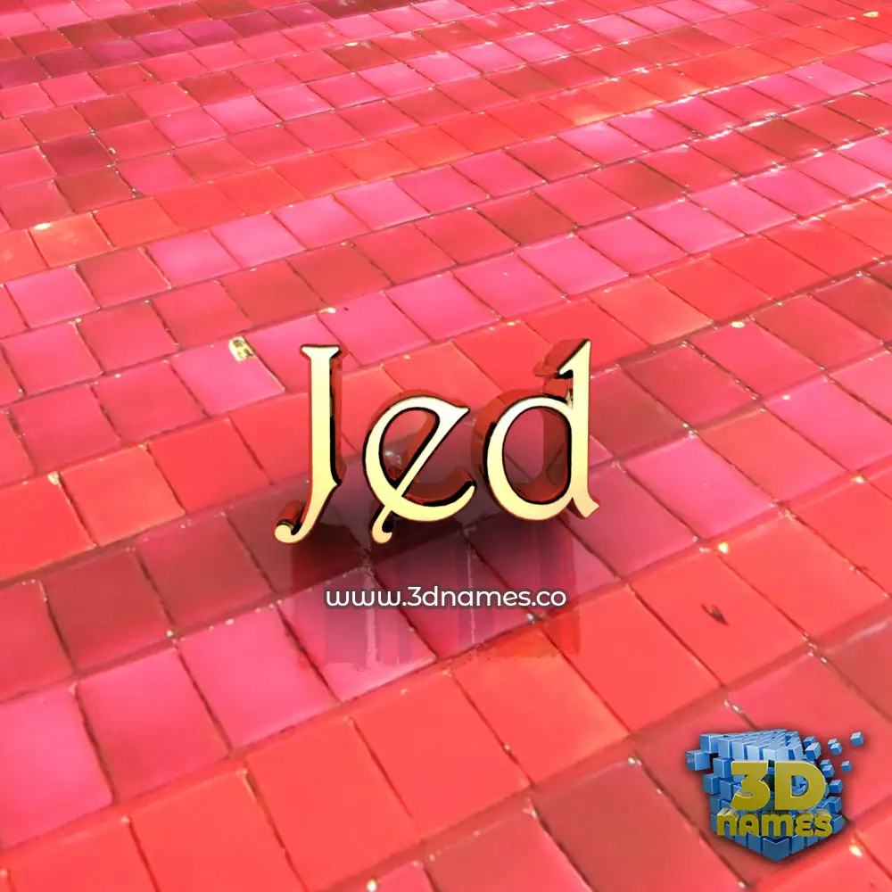 jed in Red Tiles style - 3D name wallpaper