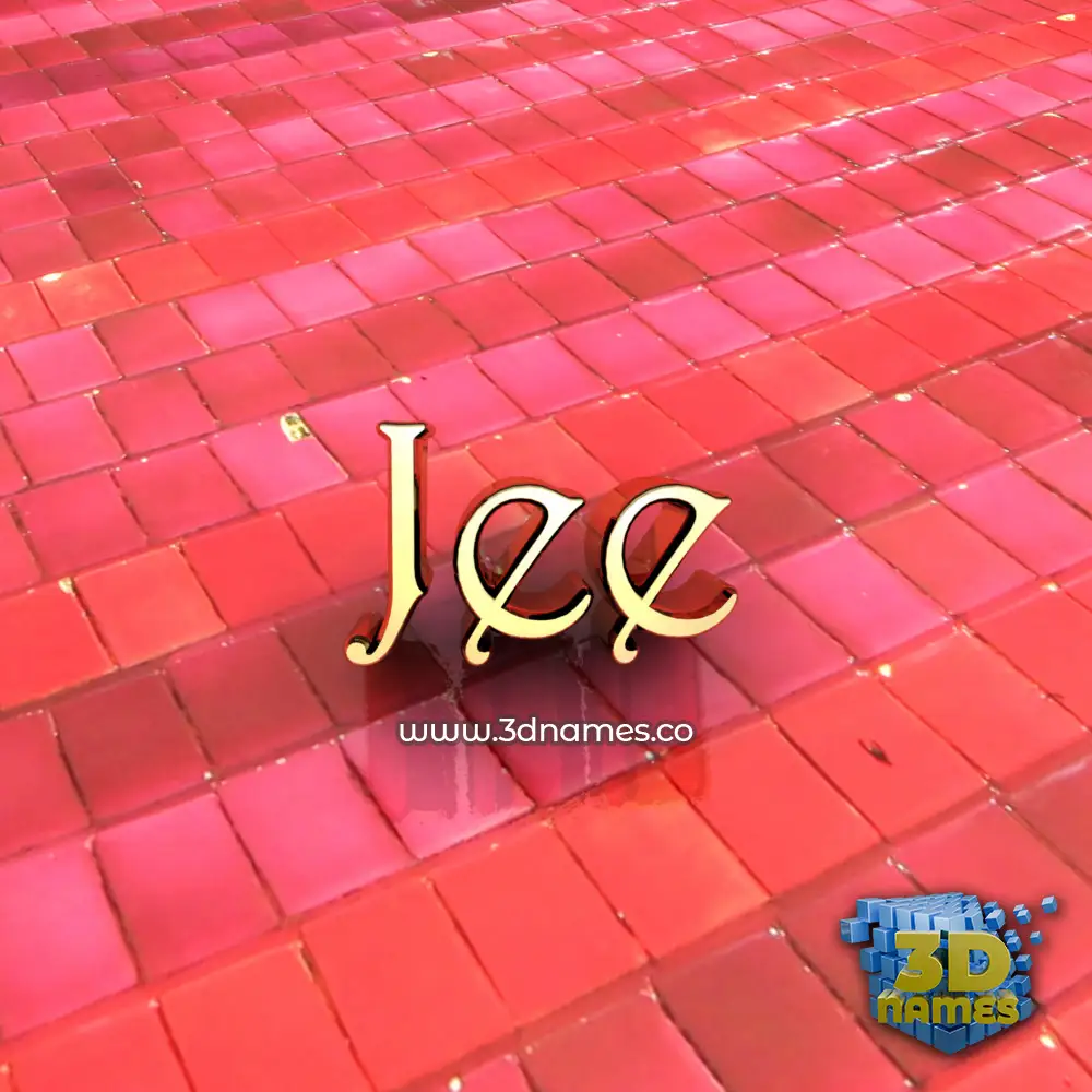 jee in Red Tiles style - 3D name wallpaper