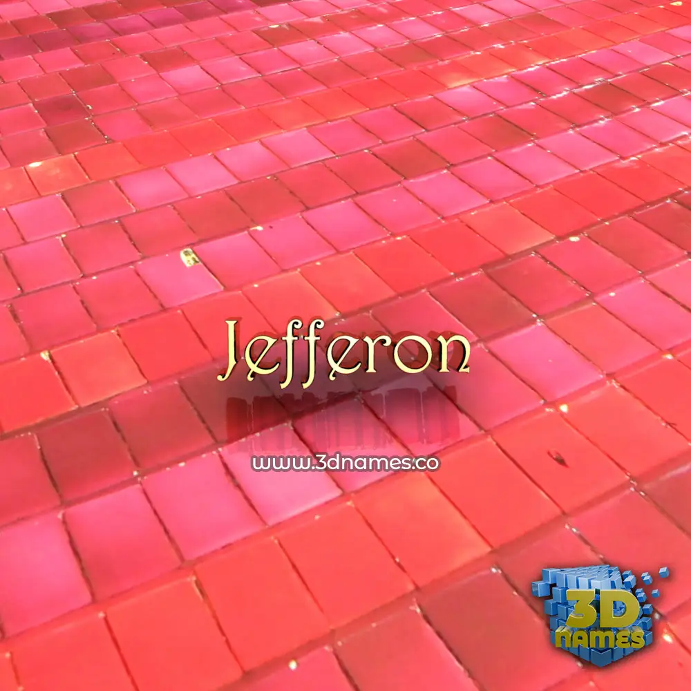 jefferon in Red Tiles style - 3D name wallpaper