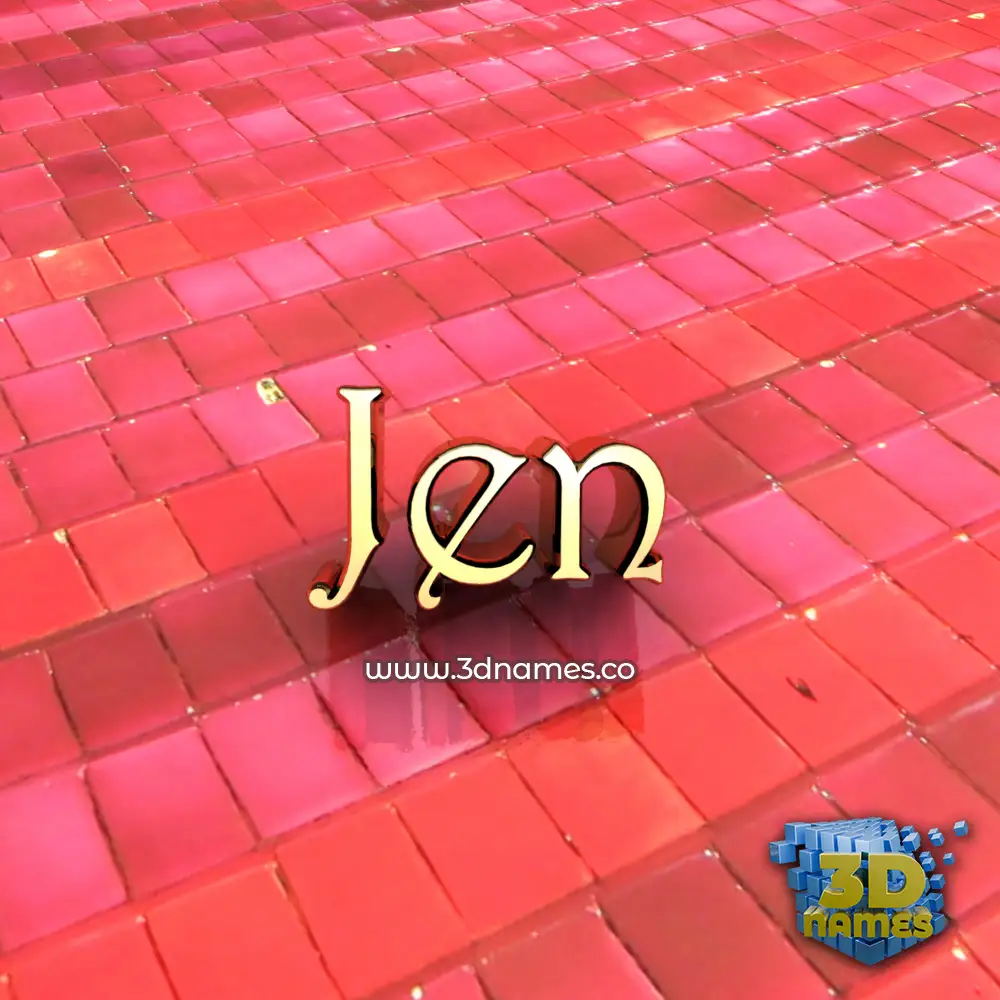 jen in Red Tiles style - 3D name wallpaper