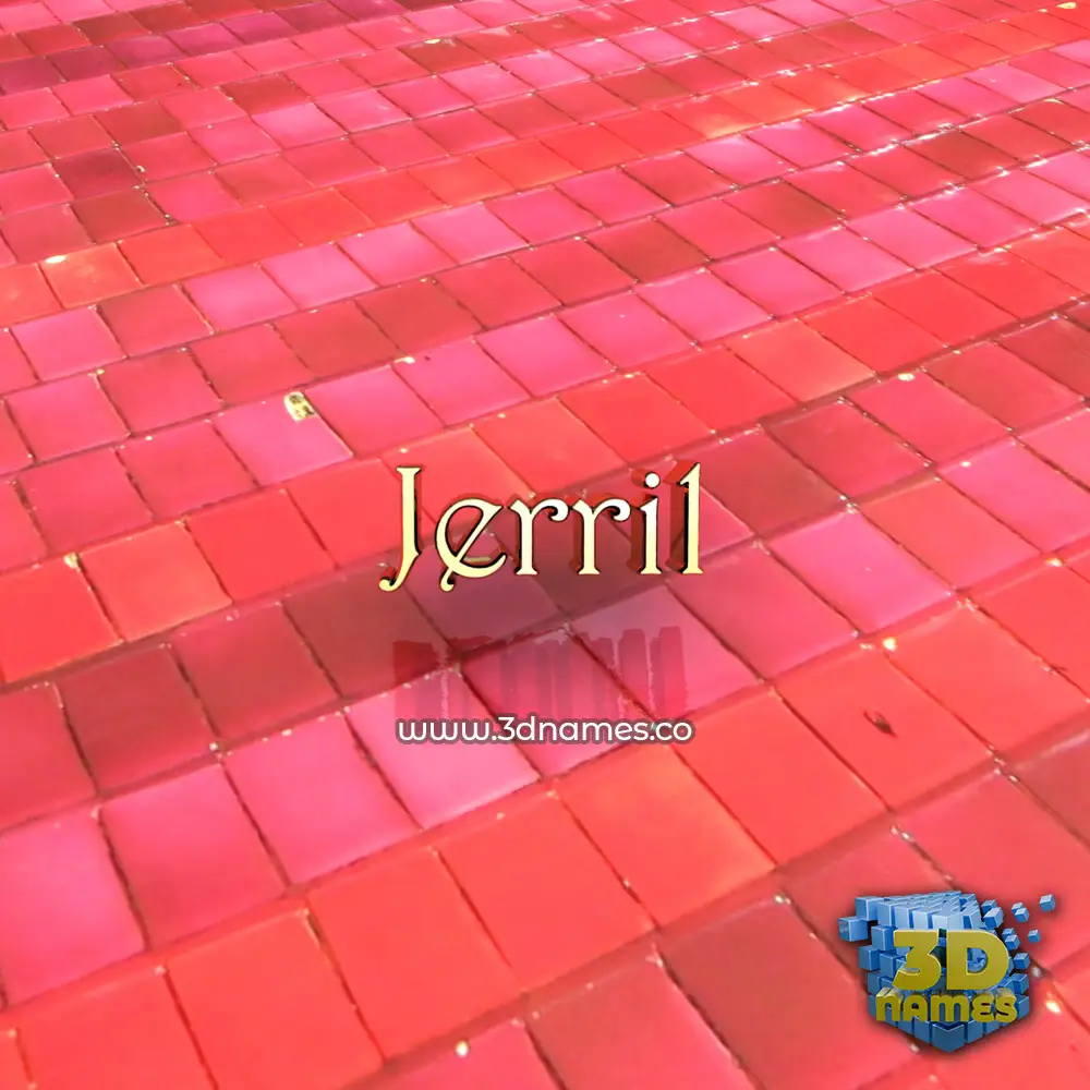 jerril in Red Tiles style - 3D name wallpaper