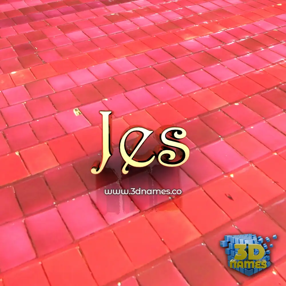 jes in Red Tiles style - 3D name wallpaper