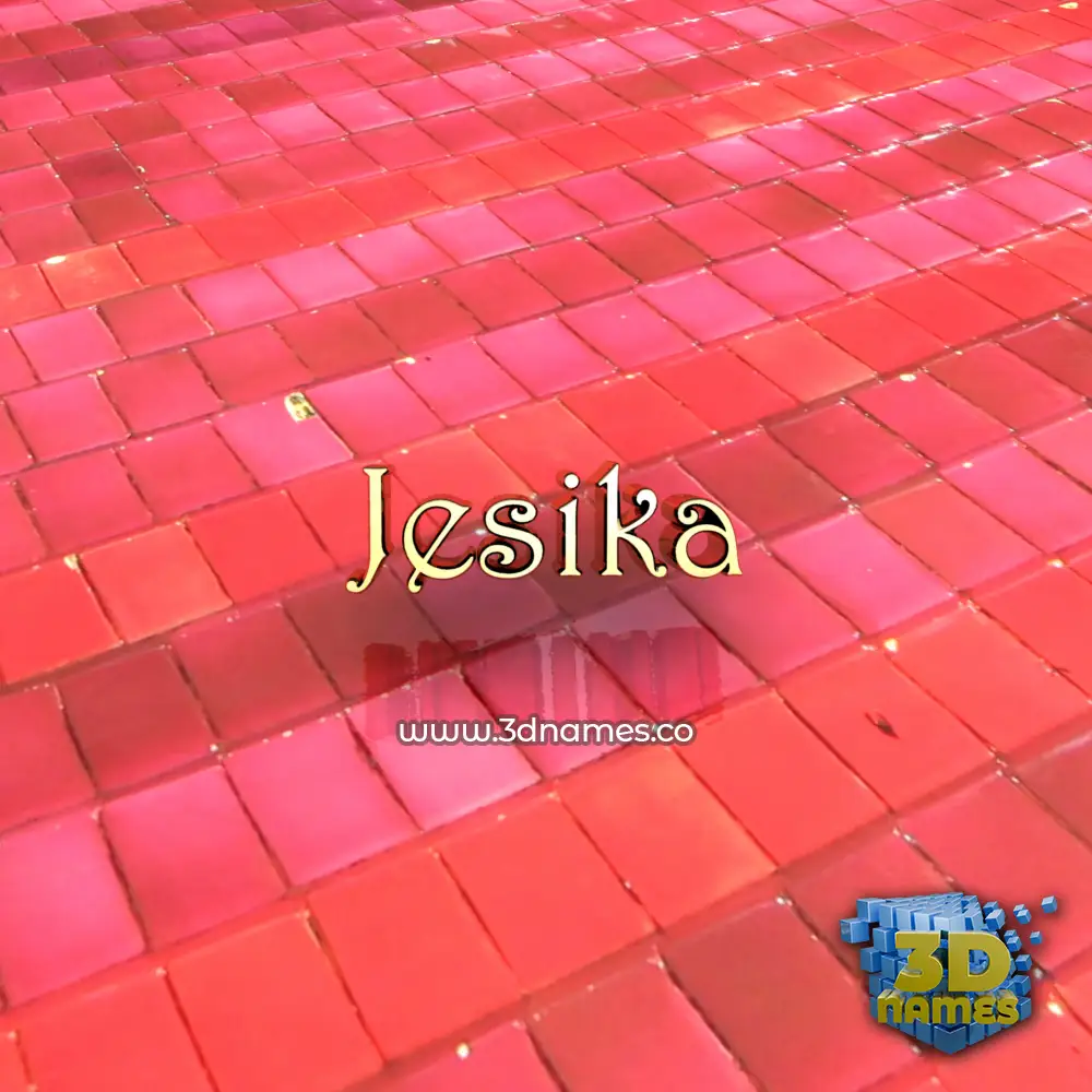 jesika in Red Tiles style - 3D name wallpaper