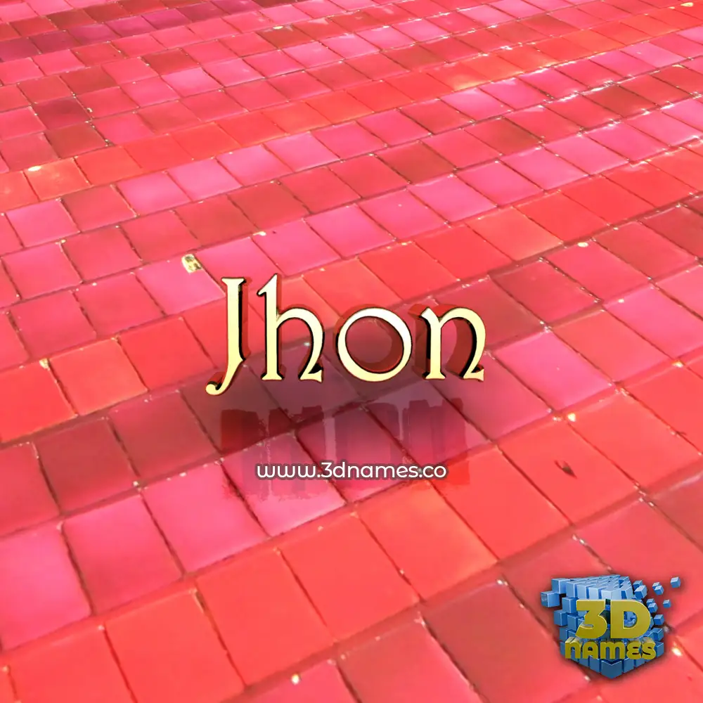 jhon in Red Tiles style - 3D name wallpaper