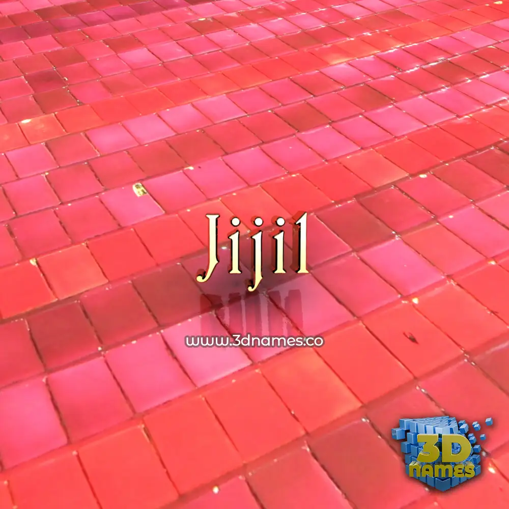 jijil in Red Tiles style - 3D name wallpaper