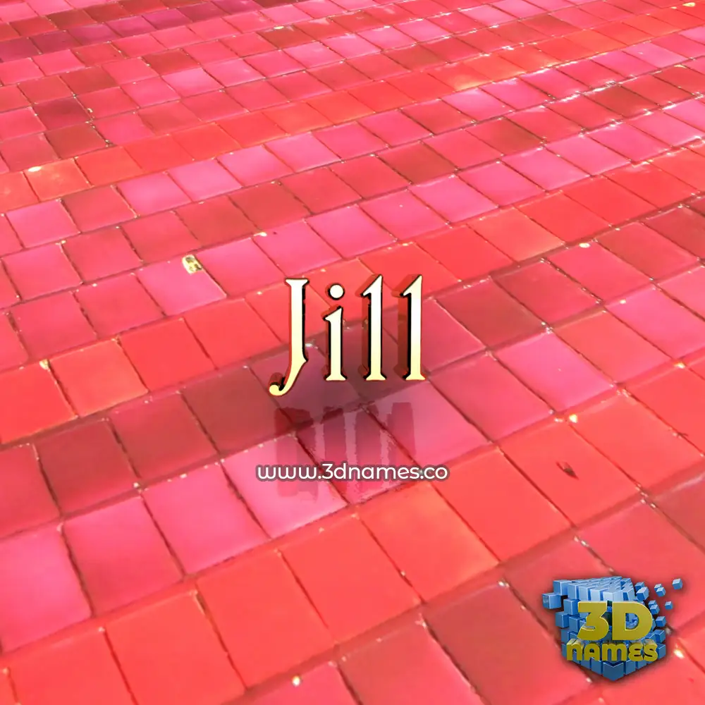jill in Red Tiles style - 3D name wallpaper