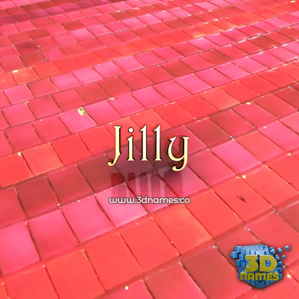 jilly in Red Tiles style - 3D name wallpaper