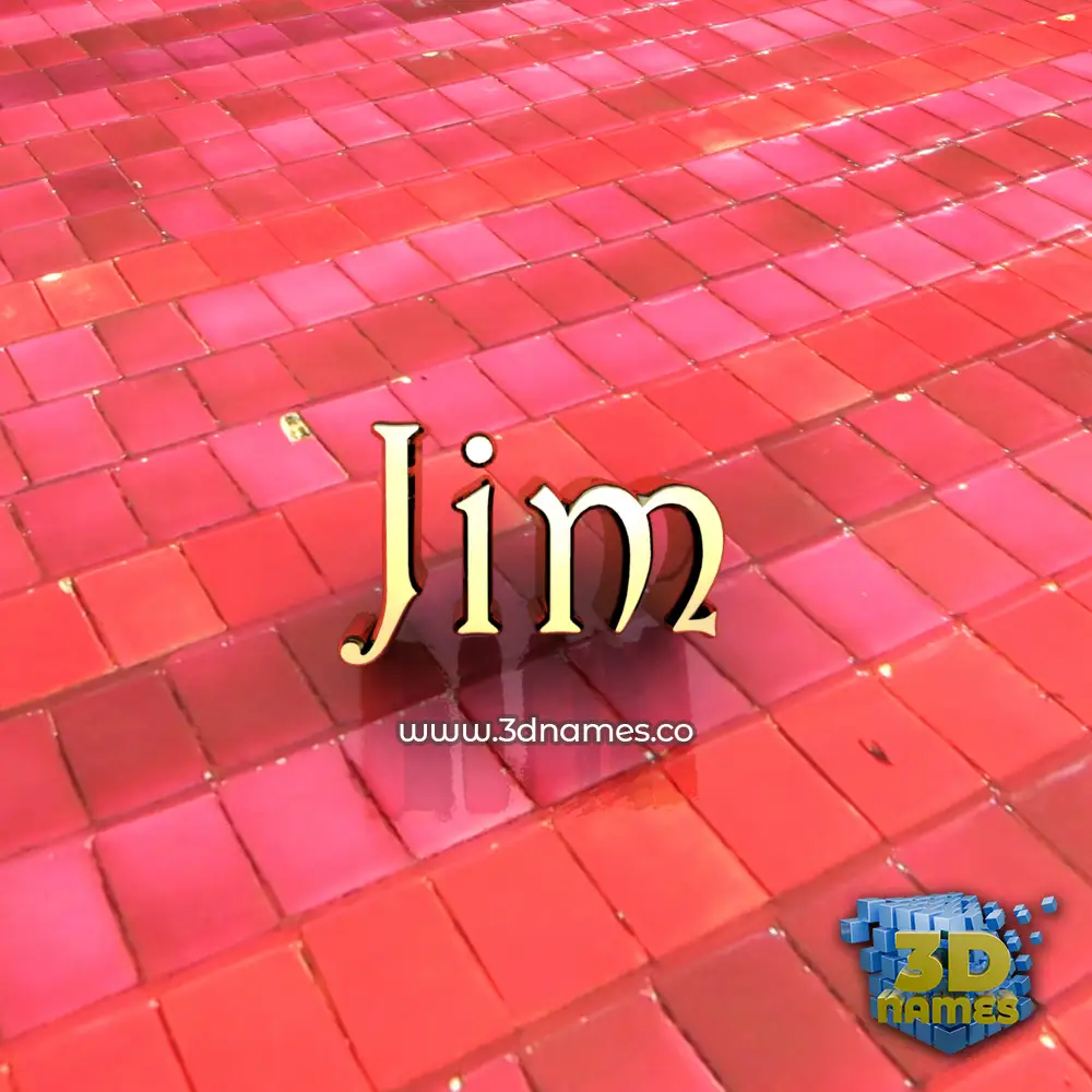 jim in Red Tiles style - 3D name wallpaper