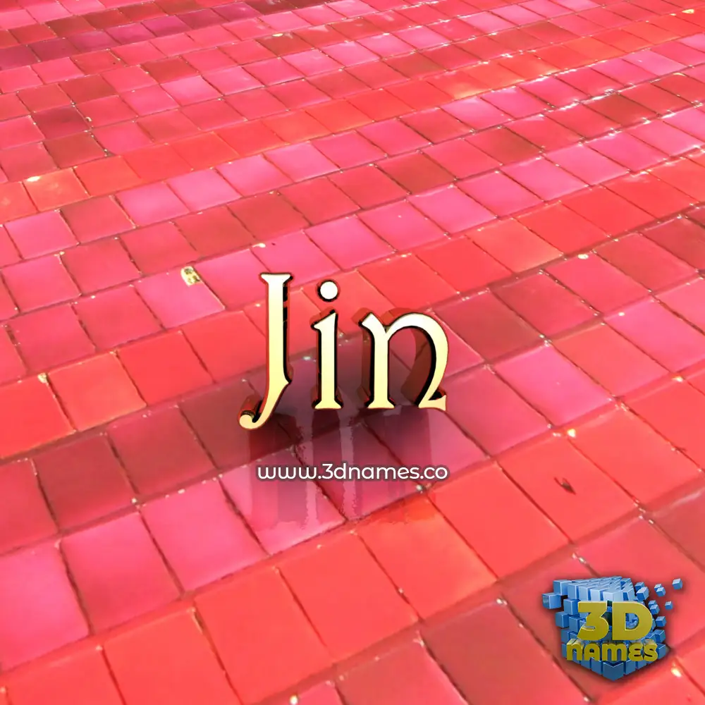 jin in Red Tiles style - 3D name wallpaper