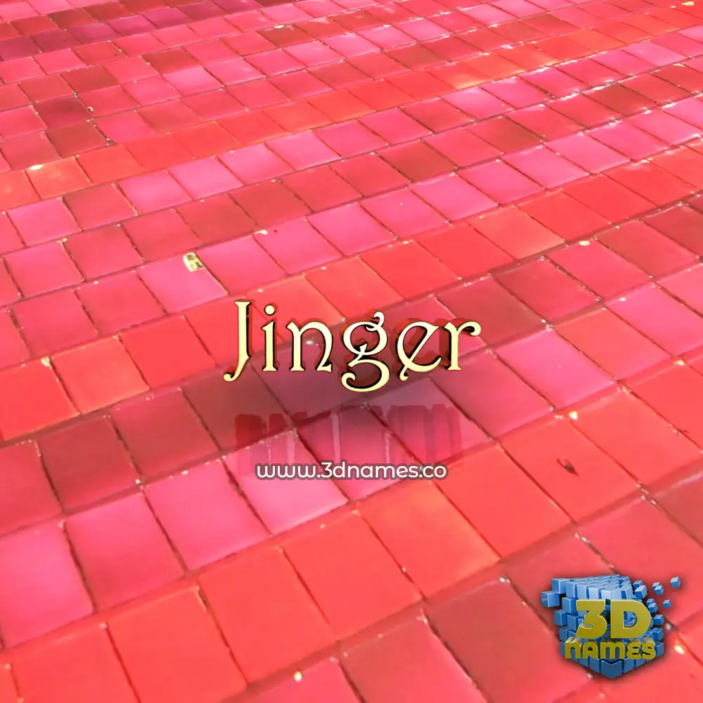 jinger in Red Tiles style - 3D name wallpaper