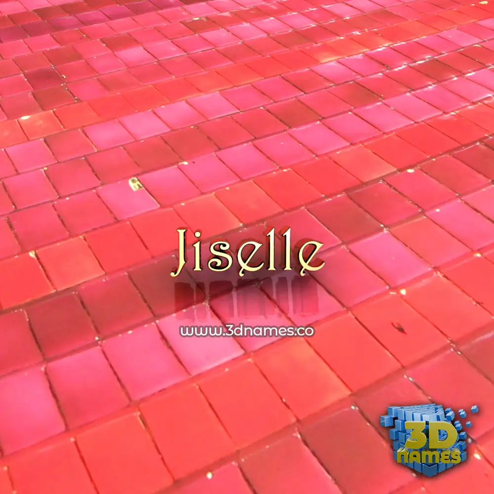 jiselle in Red Tiles style - 3D name wallpaper