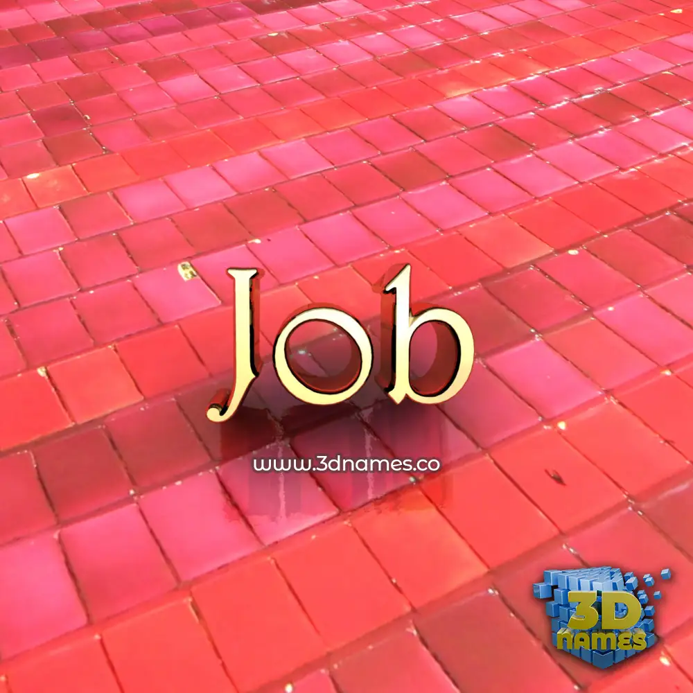job in Red Tiles style - 3D name wallpaper