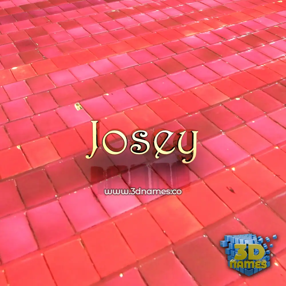 josey in Red Tiles style - 3D name wallpaper