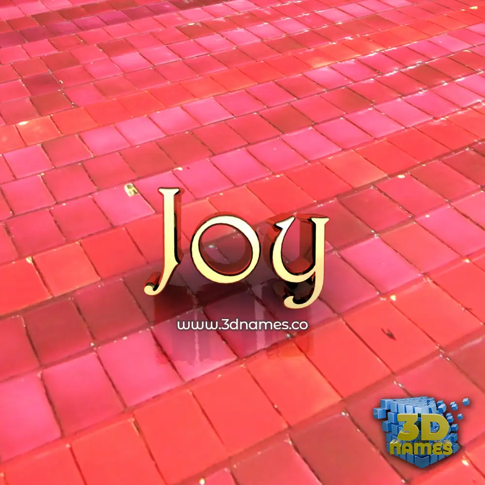 joy in Red Tiles style - 3D name wallpaper