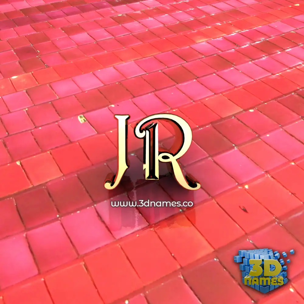 jr in Red Tiles style - 3D name wallpaper