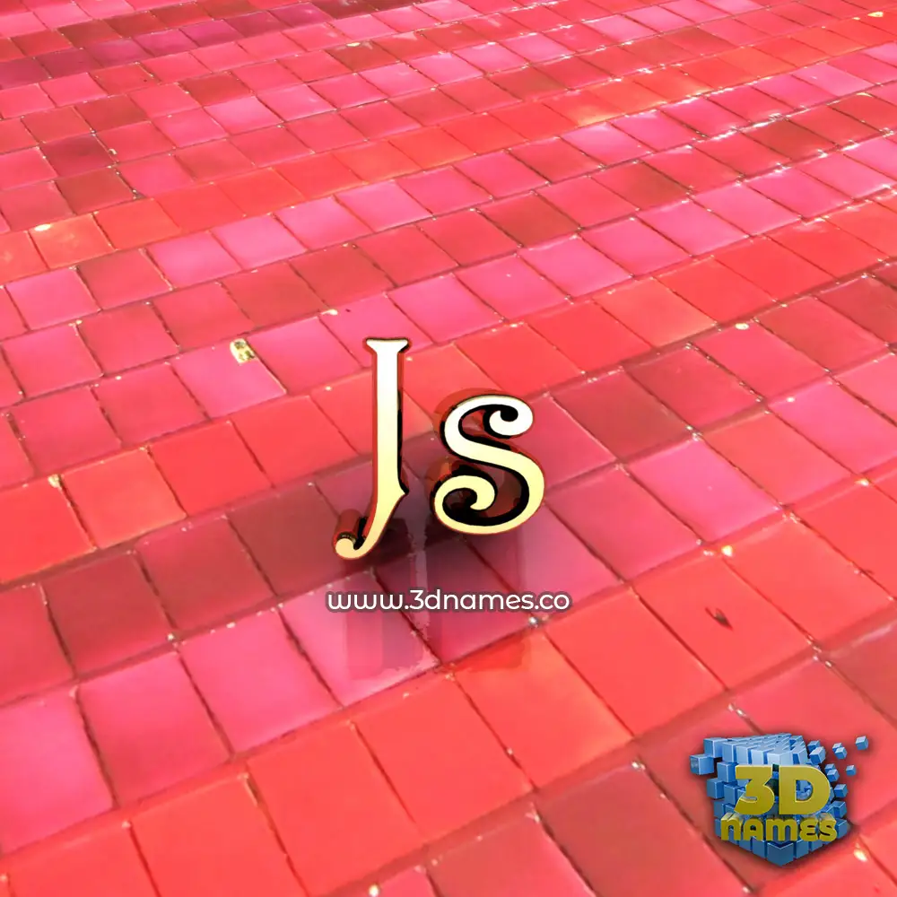 js in Red Tiles style - 3D name wallpaper