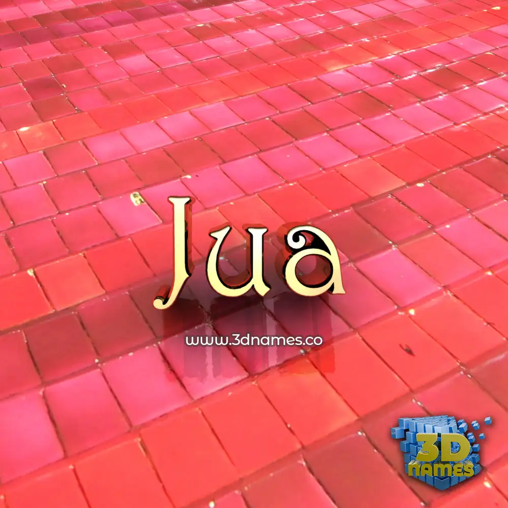 jua in Red Tiles style - 3D name wallpaper