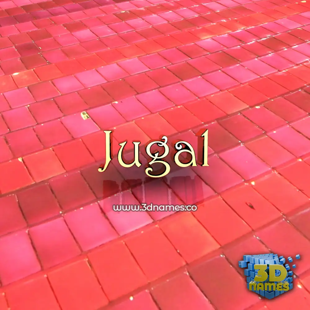 jugal in Red Tiles style - 3D name wallpaper