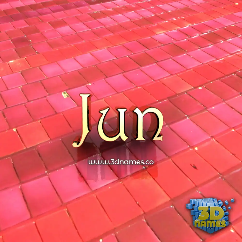 jun in Red Tiles style - 3D name wallpaper