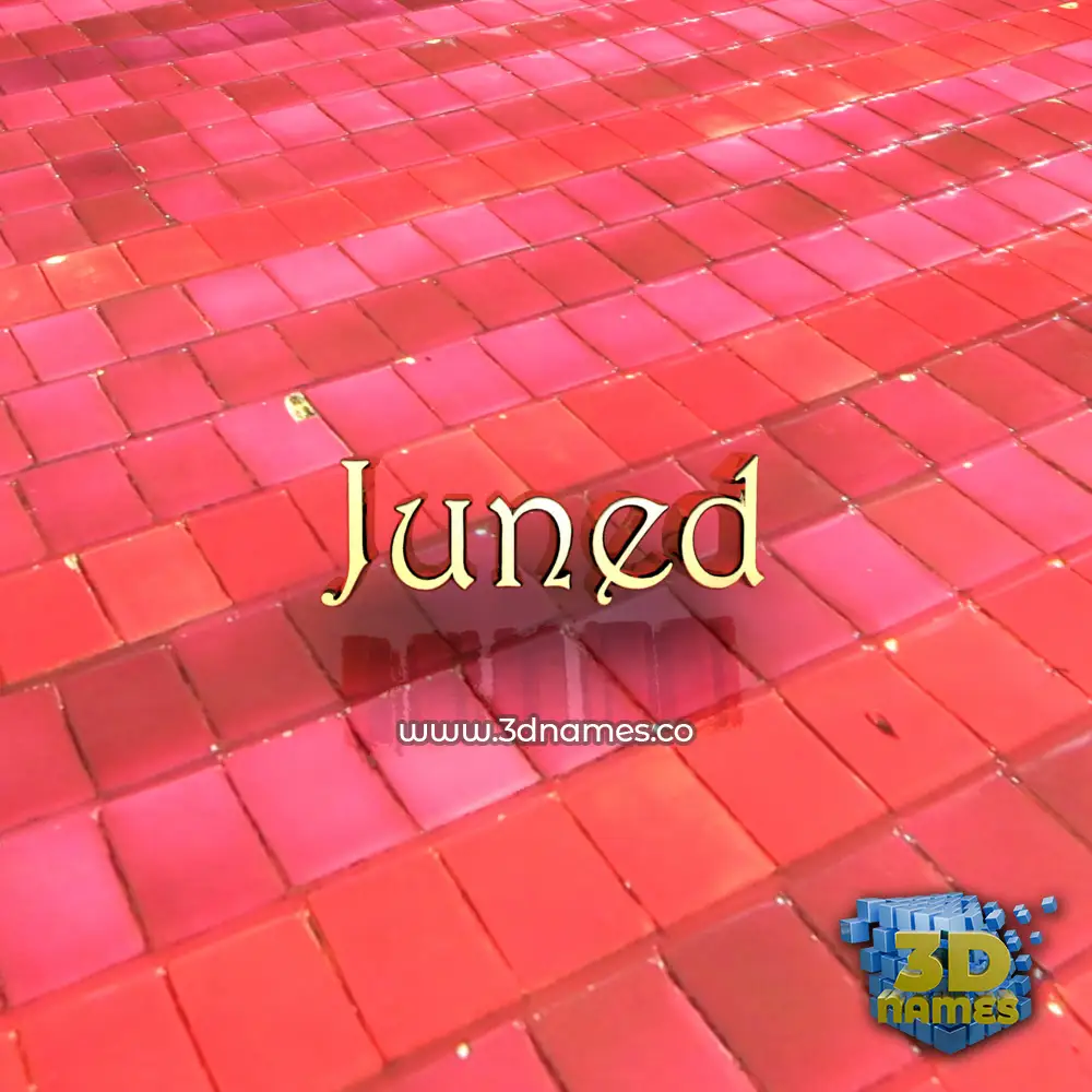 juned in Red Tiles style - 3D name wallpaper