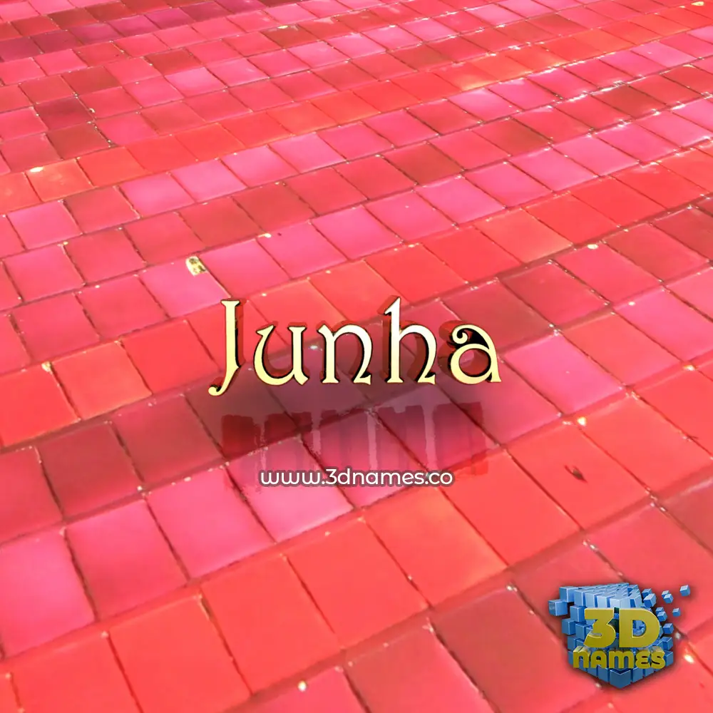 junha in Red Tiles style - 3D name wallpaper