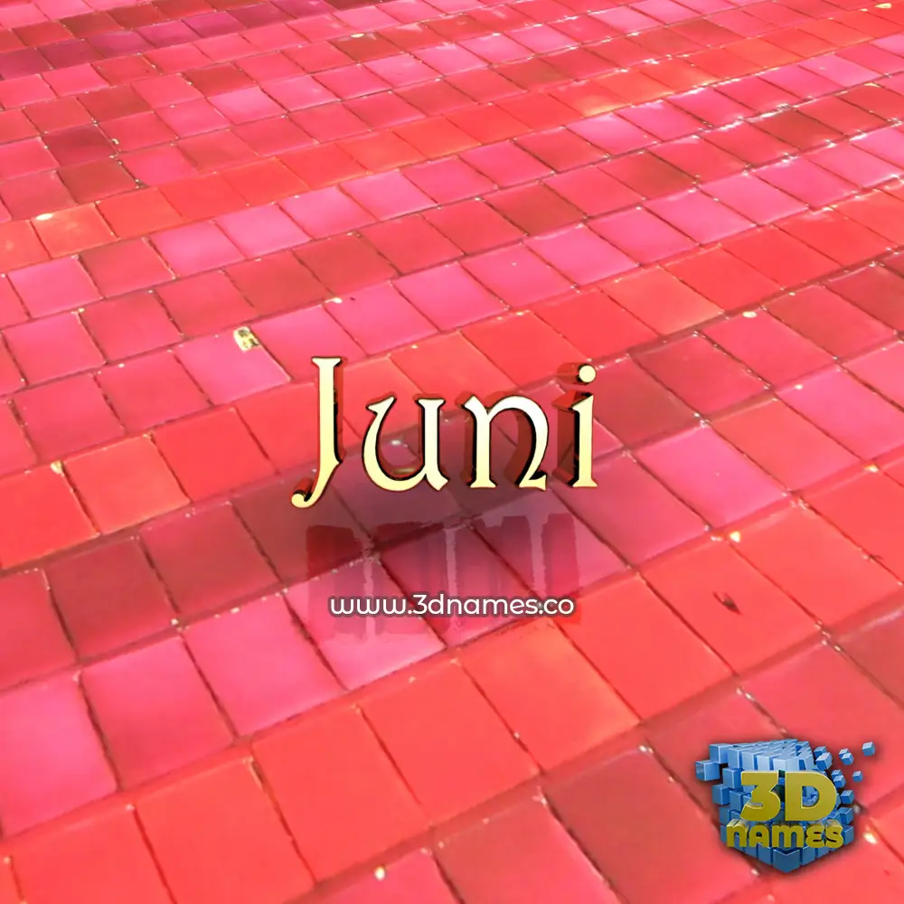 juni in Red Tiles style - 3D name wallpaper