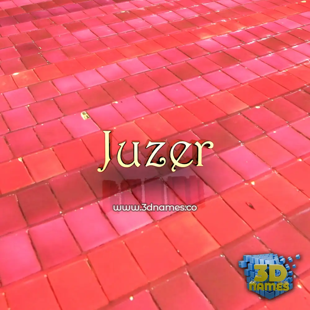 juzer in Red Tiles style - 3D name wallpaper
