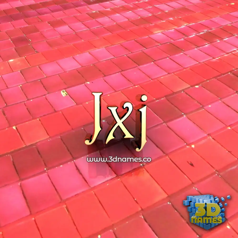 jxj in Red Tiles style - 3D name wallpaper