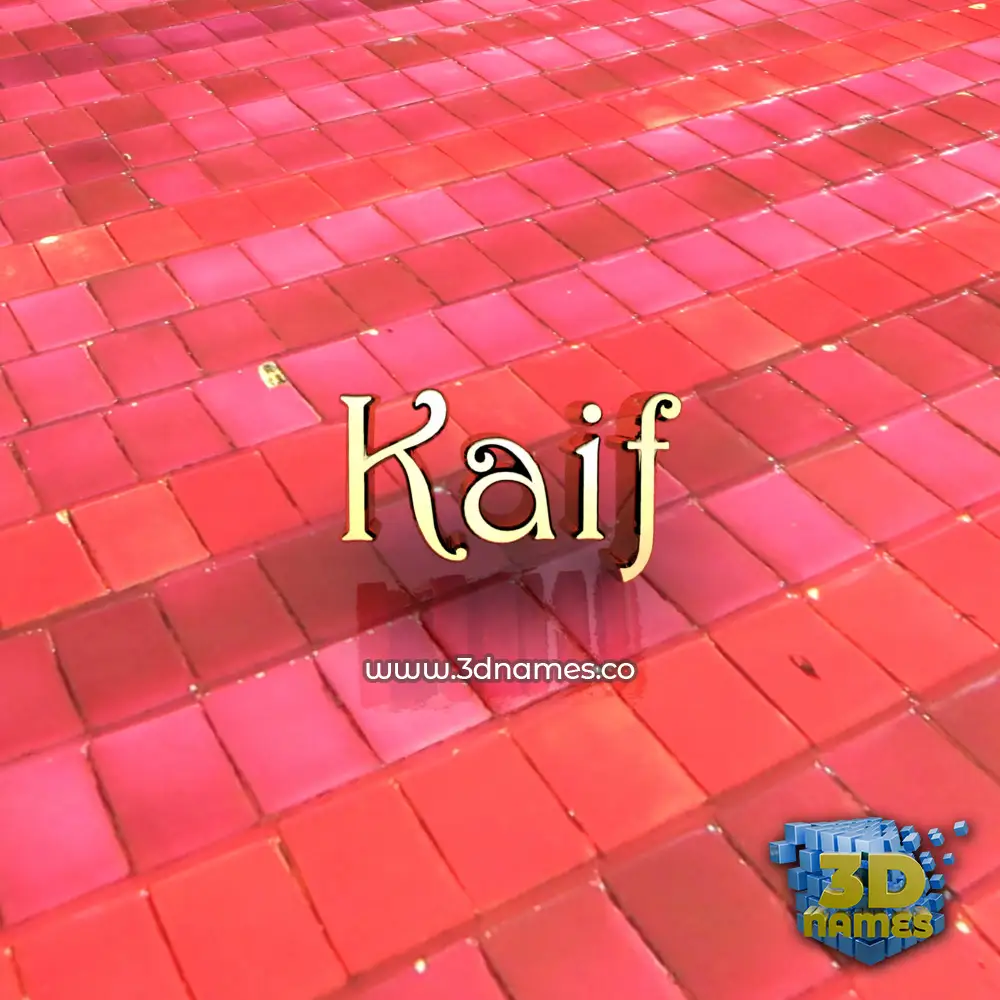kaif in Red Tiles style - 3D name wallpaper