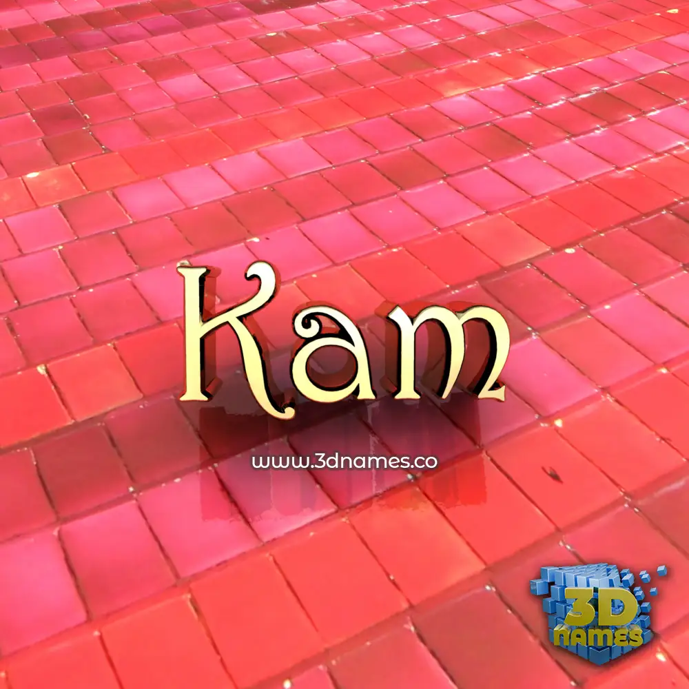 kam in Red Tiles style - 3D name wallpaper