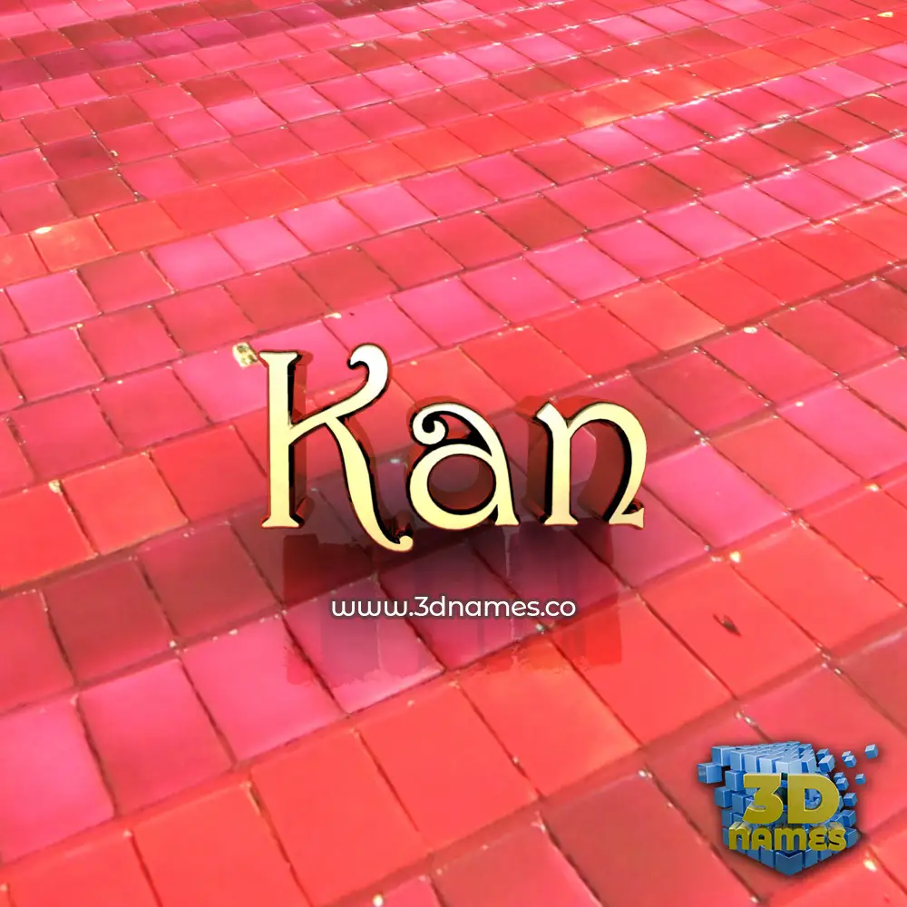 kan in Red Tiles style - 3D name wallpaper