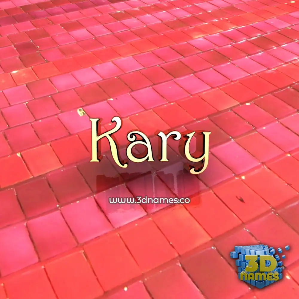 kary in Red Tiles style - 3D name wallpaper