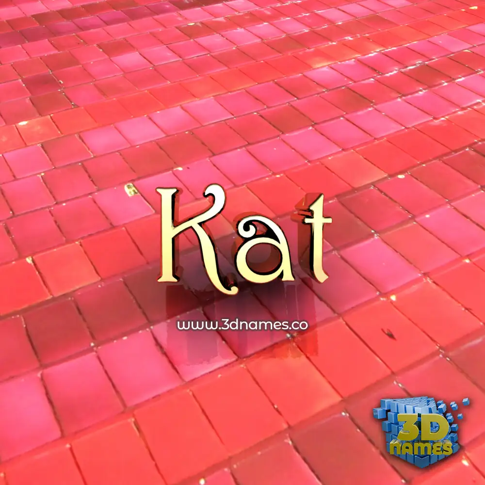 kat in Red Tiles style - 3D name wallpaper