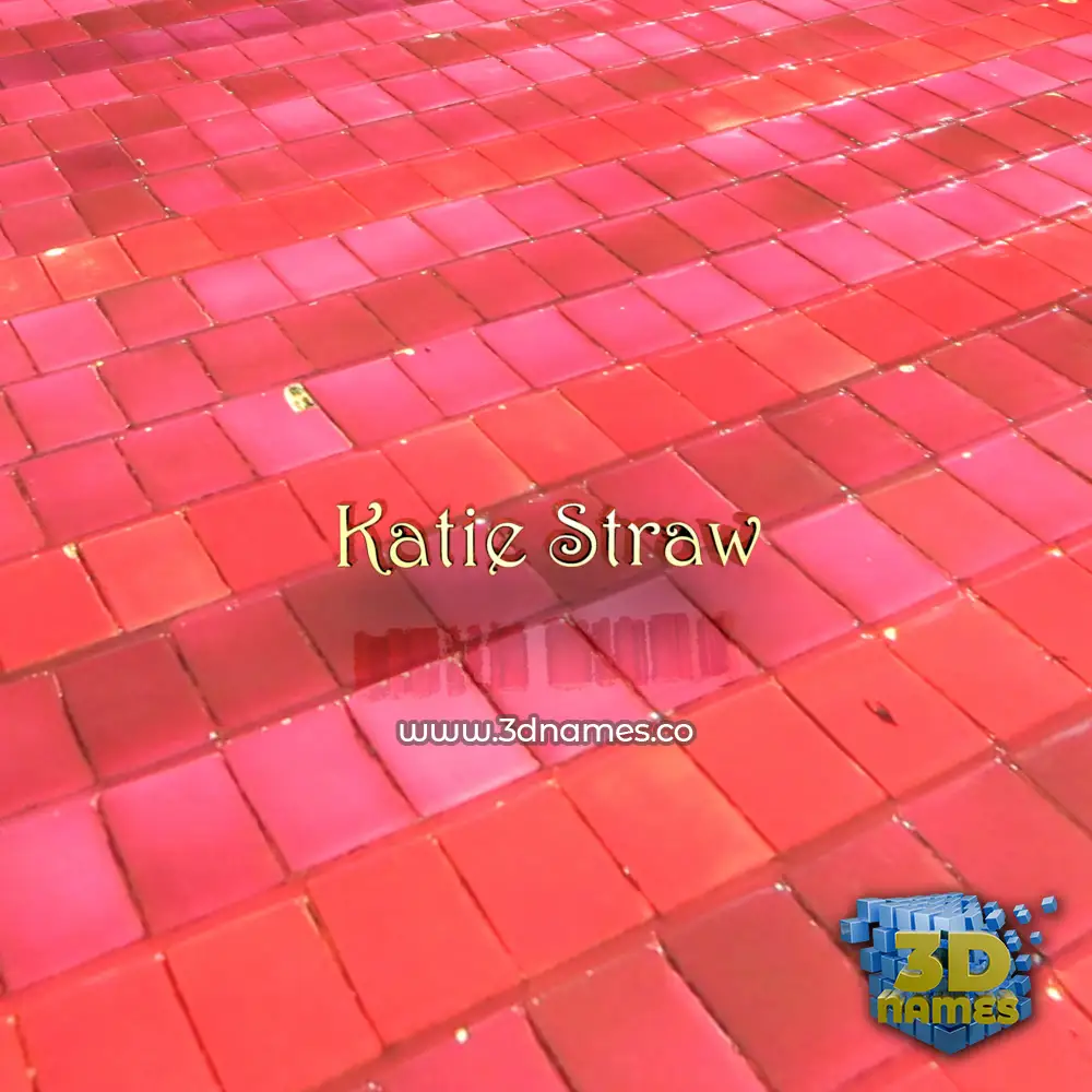 katie straw in Red Tiles style - 3D name wallpaper